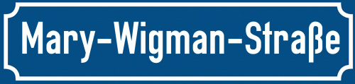 Straßenschild Mary-Wigman-Straße