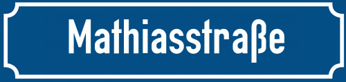 Straßenschild Mathiasstraße zum kostenlosen Download