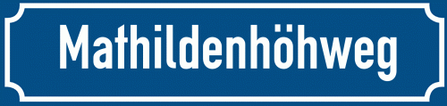 Straßenschild Mathildenhöhweg