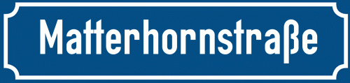 Straßenschild Matterhornstraße zum kostenlosen Download