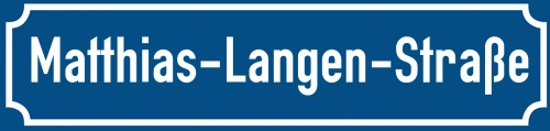 Straßenschild Matthias-Langen-Straße