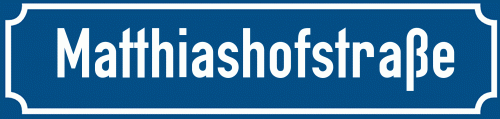 Straßenschild Matthiashofstraße