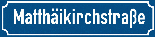 Straßenschild Matthäikirchstraße