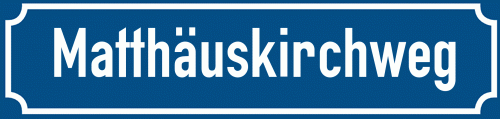 Straßenschild Matthäuskirchweg zum kostenlosen Download