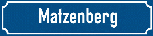 Straßenschild Matzenberg
