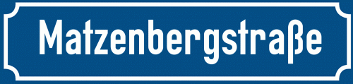 Straßenschild Matzenbergstraße