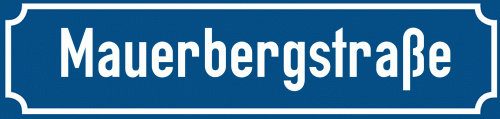 Straßenschild Mauerbergstraße