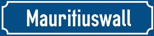 Straßenschild Mauritiuswall