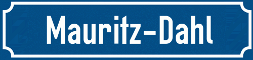 Straßenschild Mauritz-Dahl