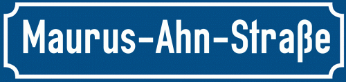 Straßenschild Maurus-Ahn-Straße zum kostenlosen Download
