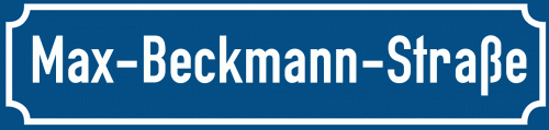 Straßenschild Max-Beckmann-Straße