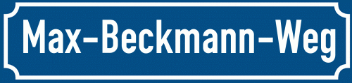 Straßenschild Max-Beckmann-Weg zum kostenlosen Download
