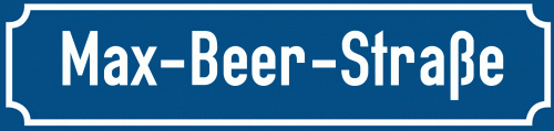 Straßenschild Max-Beer-Straße
