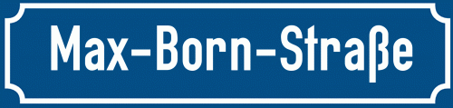 Straßenschild Max-Born-Straße zum kostenlosen Download