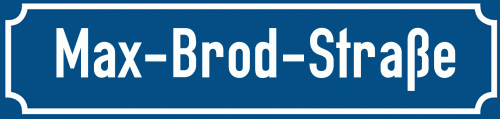 Straßenschild Max-Brod-Straße