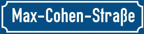 Straßenschild Max-Cohen-Straße