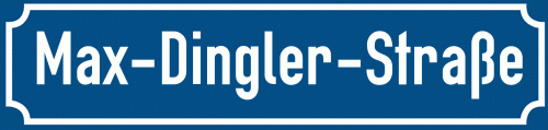 Straßenschild Max-Dingler-Straße