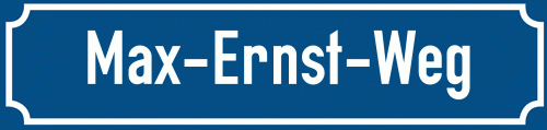 Straßenschild Max-Ernst-Weg