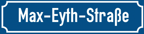 Straßenschild Max-Eyth-Straße
