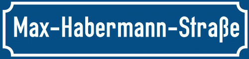 Straßenschild Max-Habermann-Straße