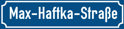 Straßenschild Max-Haftka-Straße