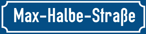 Straßenschild Max-Halbe-Straße zum kostenlosen Download