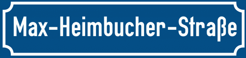 Straßenschild Max-Heimbucher-Straße zum kostenlosen Download