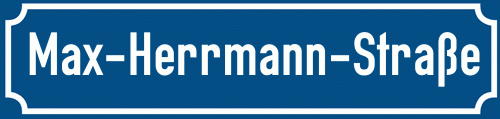 Straßenschild Max-Herrmann-Straße