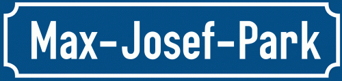 Straßenschild Max-Josef-Park