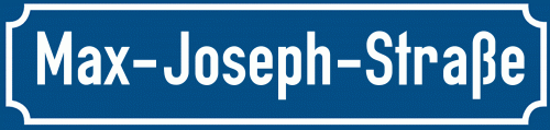 Straßenschild Max-Joseph-Straße zum kostenlosen Download