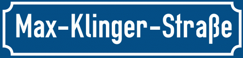 Straßenschild Max-Klinger-Straße