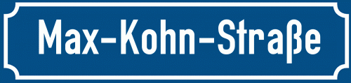 Straßenschild Max-Kohn-Straße zum kostenlosen Download