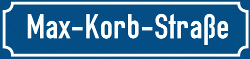 Straßenschild Max-Korb-Straße