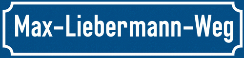 Straßenschild Max-Liebermann-Weg