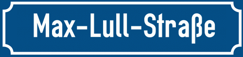 Straßenschild Max-Lull-Straße