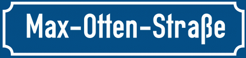 Straßenschild Max-Otten-Straße