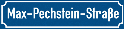 Straßenschild Max-Pechstein-Straße
