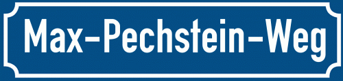 Straßenschild Max-Pechstein-Weg