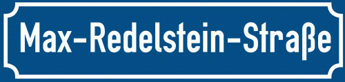 Straßenschild Max-Redelstein-Straße