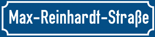 Straßenschild Max-Reinhardt-Straße