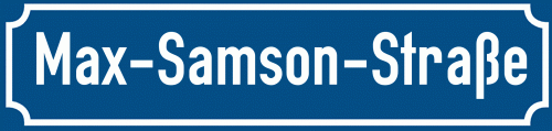 Straßenschild Max-Samson-Straße