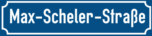 Straßenschild Max-Scheler-Straße zum kostenlosen Download