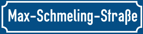 Straßenschild Max-Schmeling-Straße