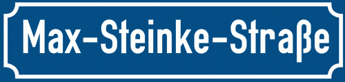 Straßenschild Max-Steinke-Straße zum kostenlosen Download