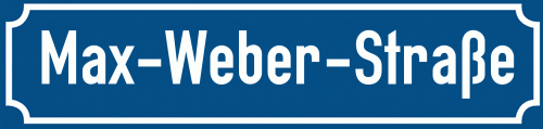 Straßenschild Max-Weber-Straße zum kostenlosen Download
