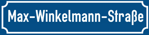 Straßenschild Max-Winkelmann-Straße