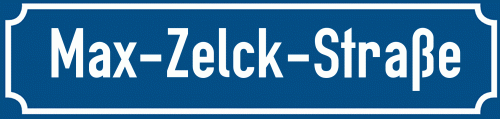 Straßenschild Max-Zelck-Straße
