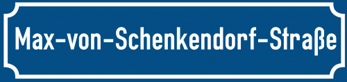Straßenschild Max-von-Schenkendorf-Straße