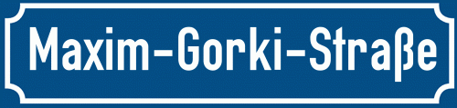Straßenschild Maxim-Gorki-Straße zum kostenlosen Download