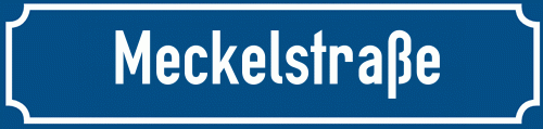 Straßenschild Meckelstraße